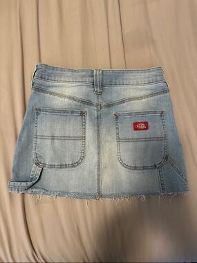 Dickies Faded Light Blue Denim Mini Skirt